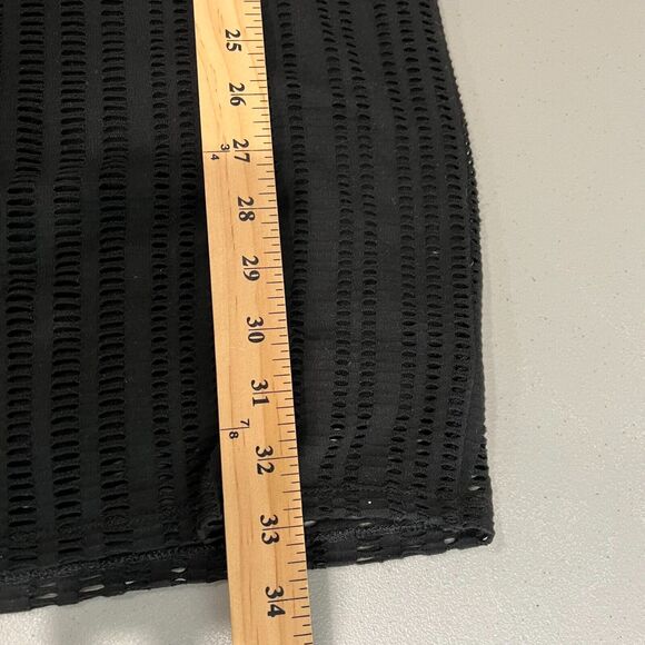 T by Alexander Wang Mesh Overlay Black Bodycon Dress XS LBD Edgy - Picture 9 of 11